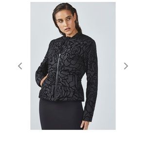 Fabletics Rose print velvet detail Puffer Jacket